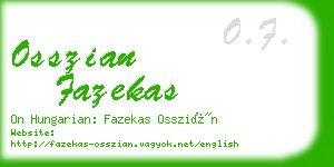 osszian fazekas business card